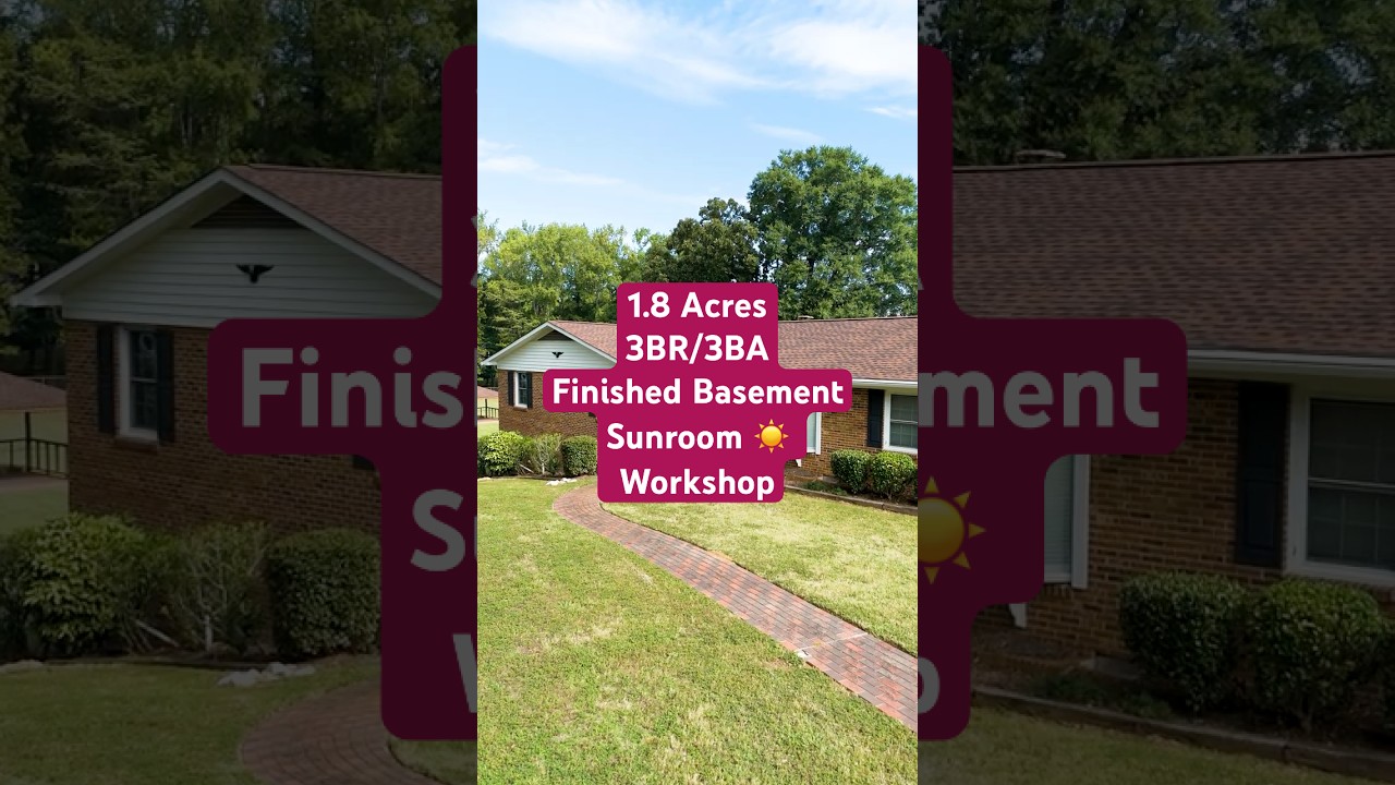 Beautiful Lancaster SC Home | 3 Bedroom, 3 Baths with Basement, Sunroom & Shop