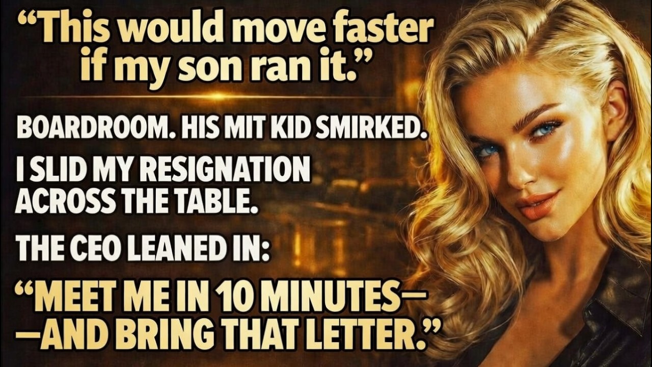 His MIT son smirked. I slid my resignation. CEO: 