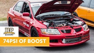 [TECH TOUR] 74 PSI of boost, 1238whp 2.2 L Street Car | Micks Motorsport's 4G63 powered Evo 8