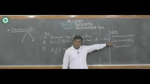 XII.Sci (Math) || Topic: Mathematical Logic || By Prof. Rajale J.S.
