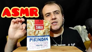 ASMR TÜRKÇE ZÜBER HİNDİSTAN CEVİZİ CİPSİ | ASMR YEMEK MUKBANG |