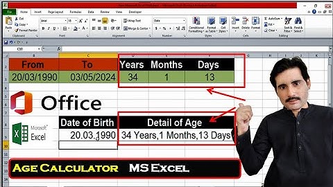 How to Calculate Age from Date of Birth in Excel I Year, Months and Days
