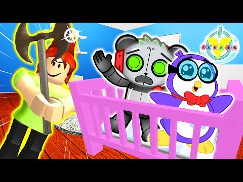 ESCAPE EVIL BABY SITTER IN ROBLOX ! Let's Play Roblox with Robo Combo Panda and Peck