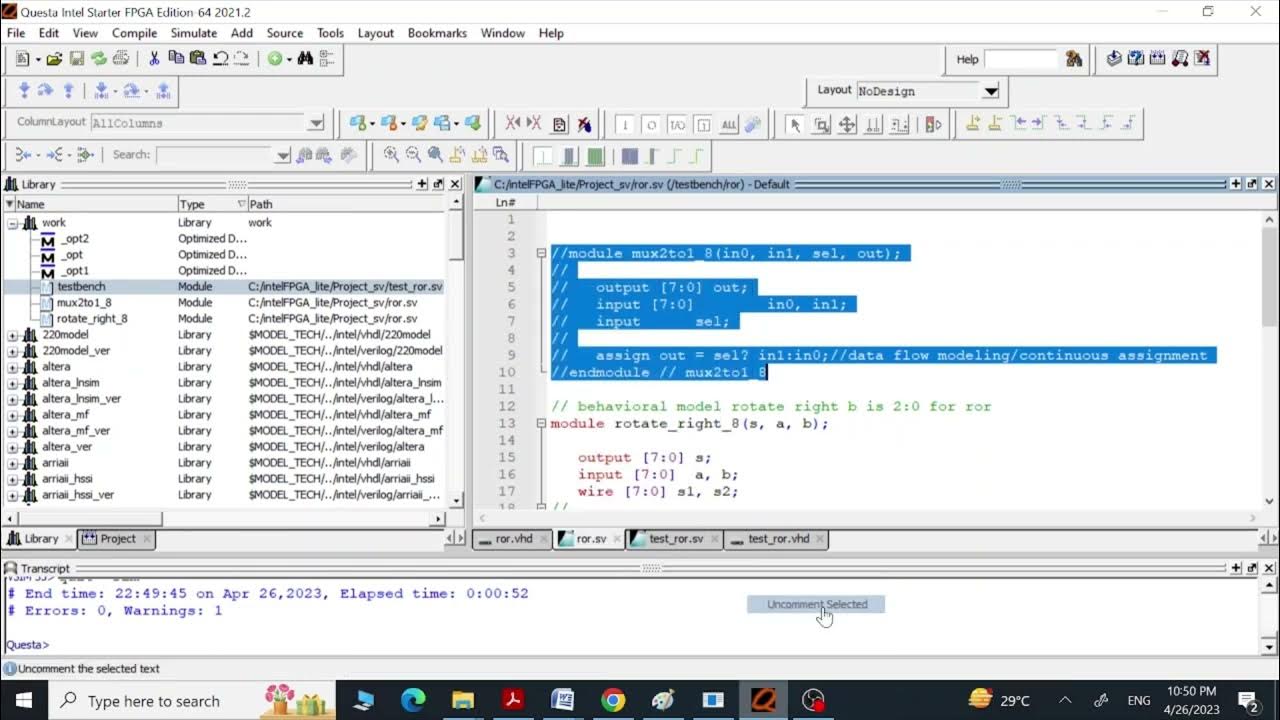 ROR Rotate Right 8 bit RTL Design Code in Verilog and VHDL with ...