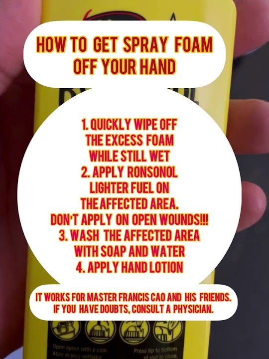 How to Get Spray Foam off Your Hand howto YouTube