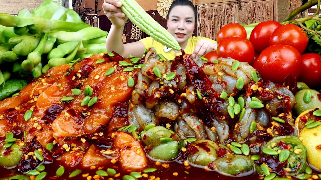 ตำกุ้งสดเเซลมอนเผ็ดๆซดนัวน้ำปลาร้าเเกล้มมะระเเซ่บถึงใจ|ส้มซ่าพาเเซ่บ 9 ตุลาคม ค.ศ. 2025