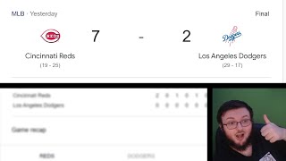 CINCINNATI REDS FAN REACTS TO THE REDS DESTROYING THE DODGERS 7-2..........................