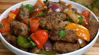 Легкий и вкусный жареный кофта-кебаб из баранины!  С рецептом соуса!