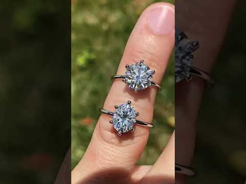 1.5mm Petite Oval Moissanite Solitaire Ring ring video