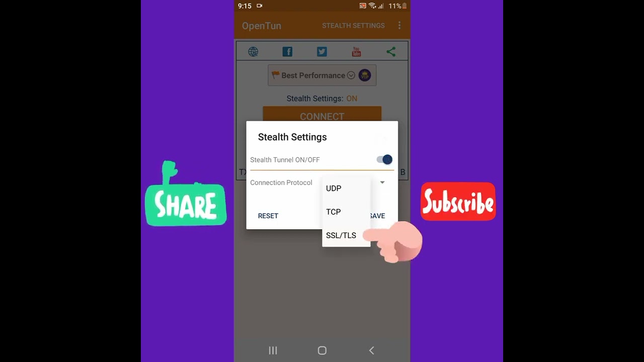 New Settings for open tun