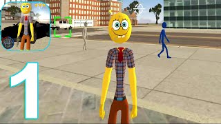 Stickman Sponge Rope Hero Gangstar Crime Gameplay Walkthrough Part 1 (IOS/Android) screenshot 2