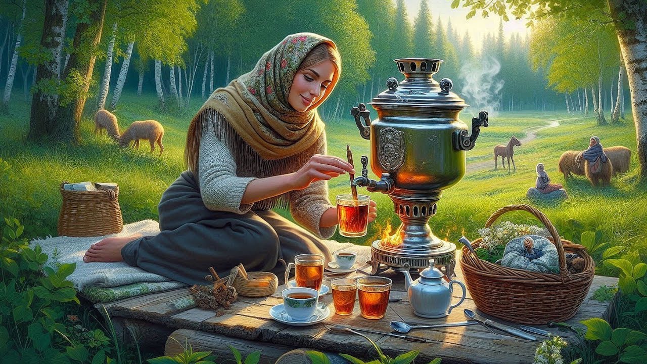 Kənd Yerində Samovar Necə Qaynadılır | Samovar Çayı Dəmləmək | Samovar ...