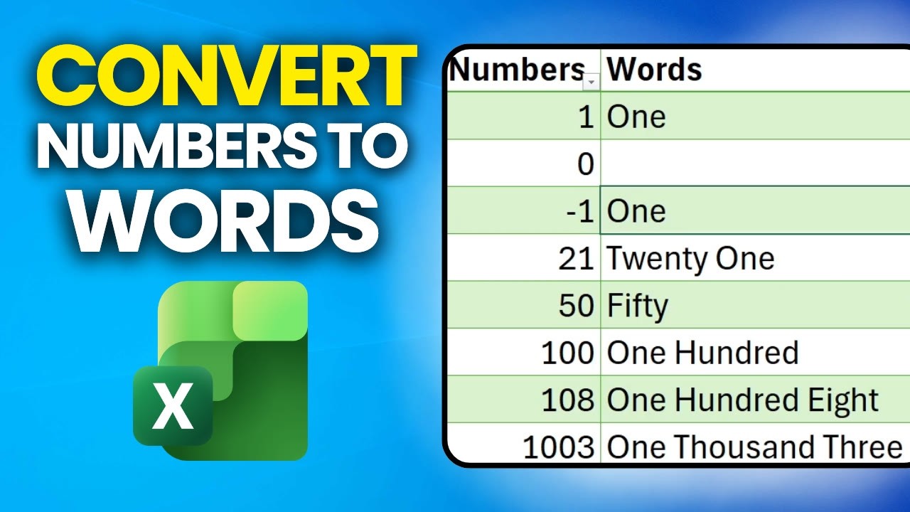 How to Convert Numbers to Words in Excel (2026) - YouTube