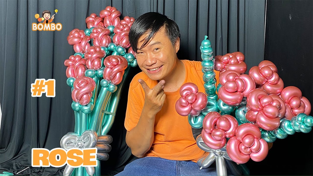 Rose - How to Make Balloon Flowers #1 / Hướng dẫn làm hoa hồng bong bóng - phần 1