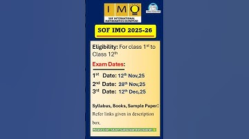 "SOF IMO Exam Schedule 2025–26"