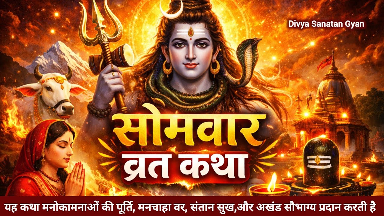 Somvar Vrat Katha | Somvar Katha | Somvar Ki Katha | Somvar Ki Kahani | Divya Sanatan Gyan 