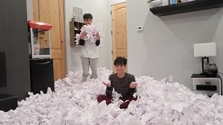 WE PRANKED HIM WITH 10,000 PAPER BALLS!