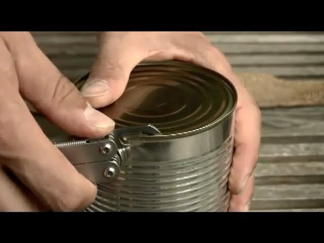 How can I open a can with a pocket knife? - Video on opening a can with a pocket knife