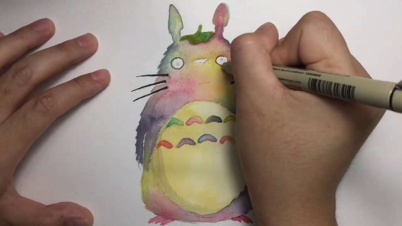 Watercolor Painting Tutorial: Rainbow Totoro [My Art Journey - Episode 3]