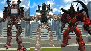 NEW RED TRI TITAN VS UPGRADED TITAN DRILLMAN  UP GRATED AND SKIDIDI TOILET BOSS In Garry's Mod!