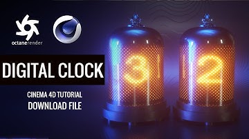 Creating Digital Countdown Clock in Cinema 4D + Octane render (Project file)