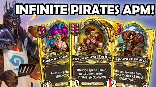 APM Pirates With Golden Admiral Tethys, Underhanded Dealer and Brann! | Hearthstone Battlegrounds