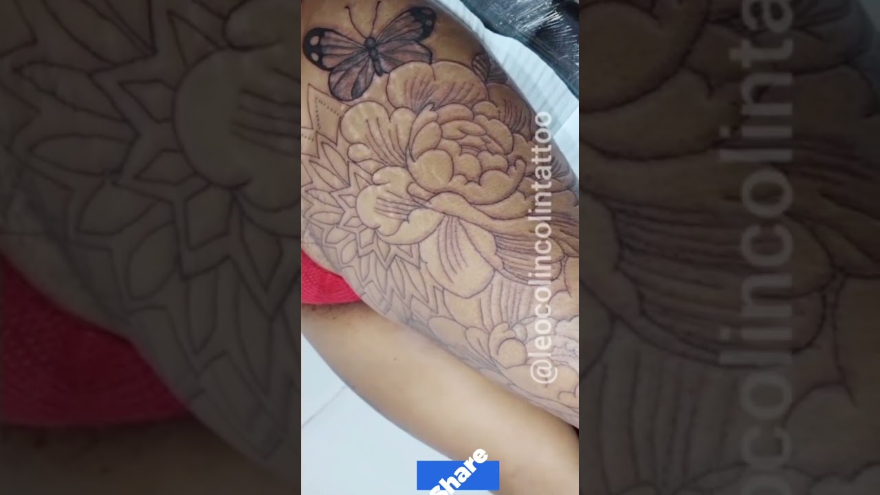 início de uma tatuagem floral linhas delicadas Mandala tattoo