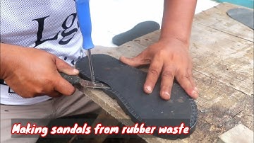 Making sandals from rubber waste
