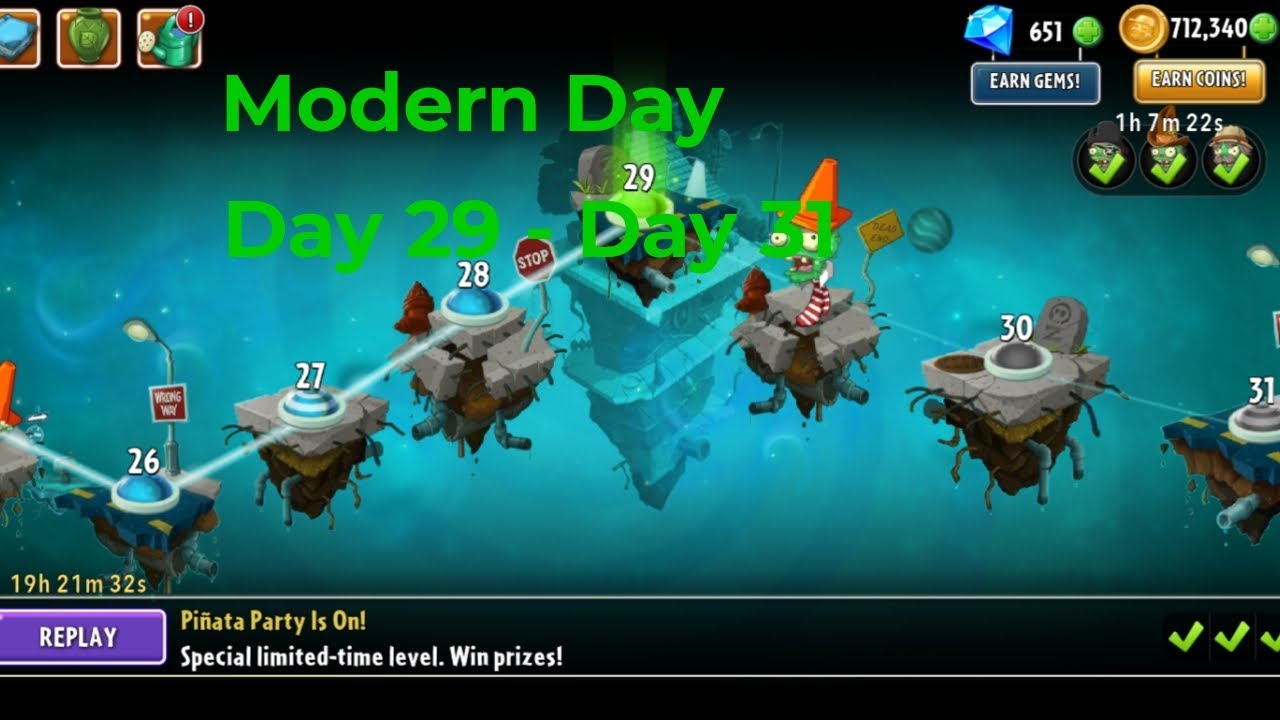 Plants Vs Zombies 2 : Modern Day - Day 29 to Day 31 | PVZ2 2024 - YouTube