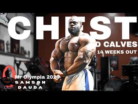 Calves & chest workout 14 weeks out from Mr Olympia 2026 | Samson Dauda