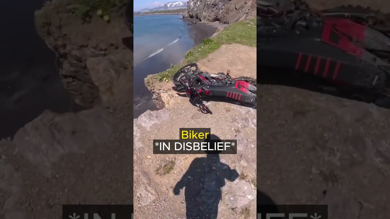 Biker Inches From Disaster
