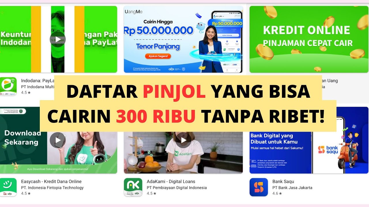 5 Aplikasi Pinjaman 300 Ribu Langsung Cair Syarat Mudah Modal KTP Aja ✅