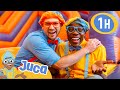 😁 Juca e Blippi Visitam um Parque Coberto (Pophaus)! 😁 | 1 HORA DO JUCA! | Moonbug Kids em Português