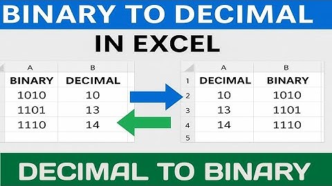 How to Convert Binary to Decimal & Decimal to Binary in Excel | Binary ↔ Decimal Conversion in Excel