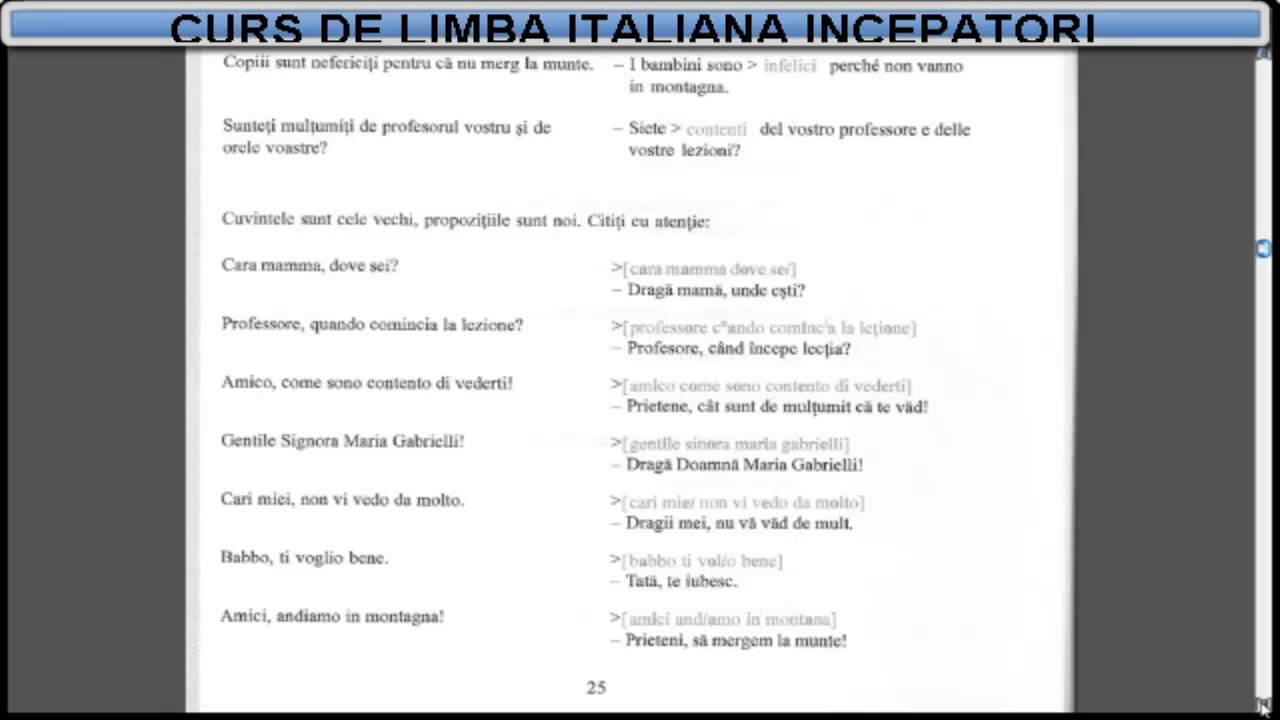 Invață Italiana Online Curs Incepatori Tema Dictionar Lectia