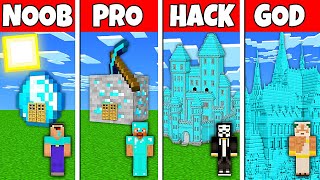Minecraft Battle: NOOB vs PRO vs HACKER vs GOD! DIAMOND HOUSE BUILD CHALLENGE in Minecraft