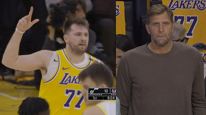Luka Doncic first bucket in Lakers debut with Dirk Nowitzki in attendance