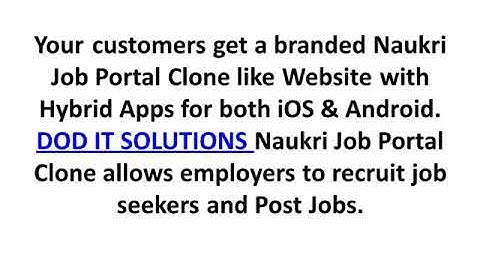 NAUKRI JOB PORTAL CLONE | NAUKRI SCRIPT | DOD IT SOLUTIONS