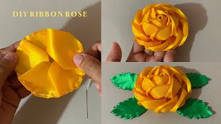 DIY ดอกกุหลาบริบบิ้นผ้าซาติน | วิธีทำริบบิ้นดอกกุหลาบ | DIY: ดอกไม้ริบบิ้น | งานฝีมือ