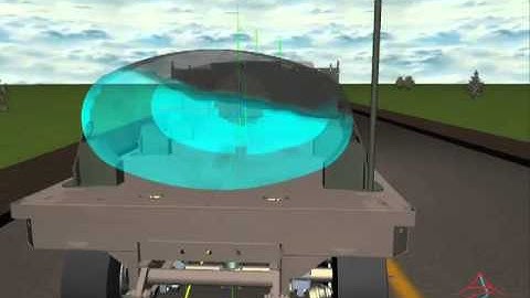 Tanker truck undergoing a lane change