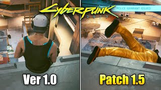 Cyberpunk 2077 1.0 vs Patch 1.5 (Part 2) | AI & Physics Comparison