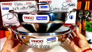 Vinod TRIPLY Extra Deep Steel Kadai Vs Vinod Wide Steel Kadai | Upto 34% OFF BIG DEAL | Take Abroad