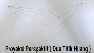 Tutorial menggambar Proyeksi Perspektif Dua Titik Hilang ( Proyeksi Piktorial 3D )