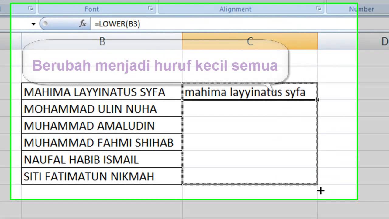 Cara Merubah Huruf Kecil Menjadi Kapital Di Excel