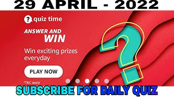 Amazon Quiz Answers Today l Win 30000 Amazon Pay Balance l 29 April 2022