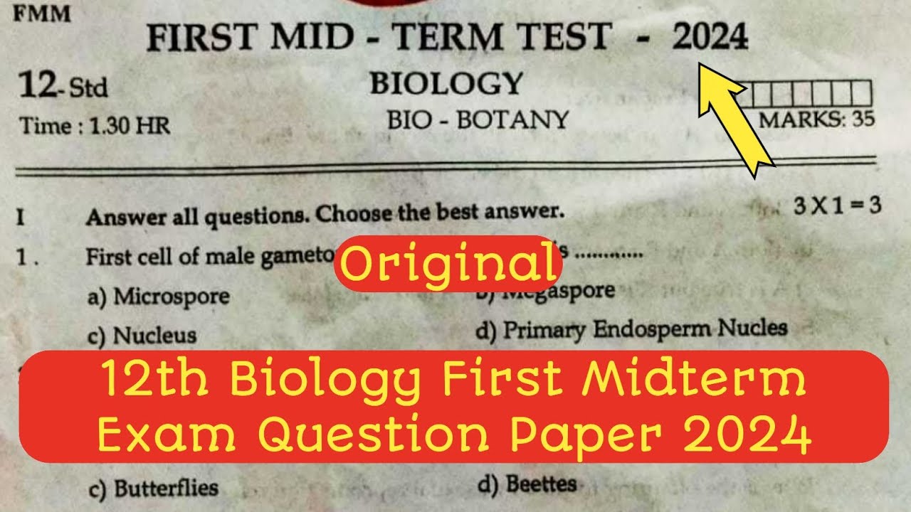 12th-biology-first-midterm-exam-original-question-paper-2024-youtube
