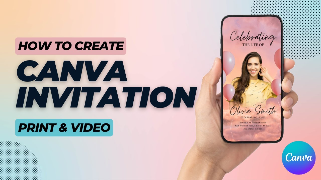 How to create Canva invitation or flyer in print and video format - YouTube