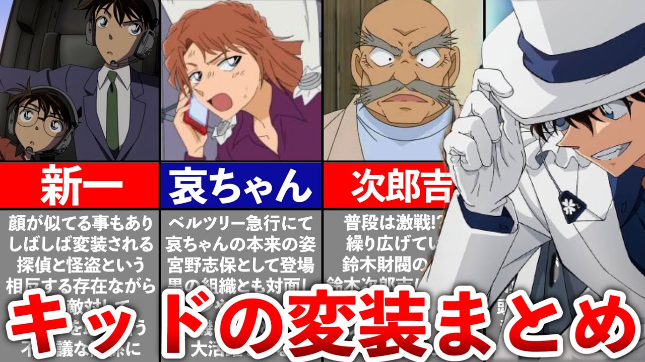 名探偵コナン】怪盗キッドが変装した人物まとめ - YouTube