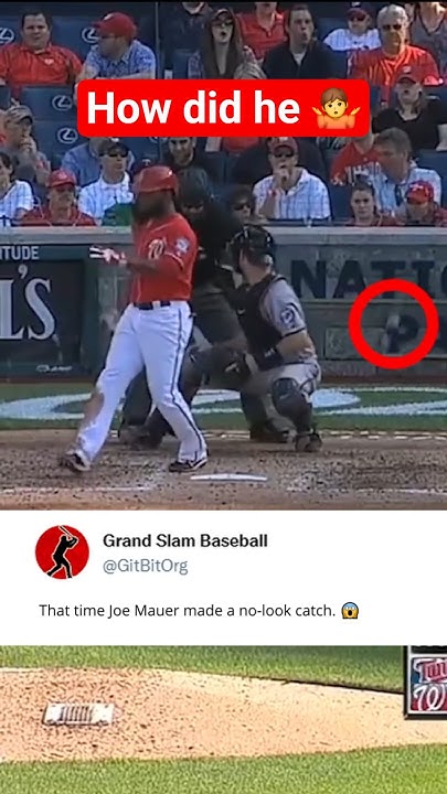 Joe Mauer No Look Catch 😱 #baseball - YouTube