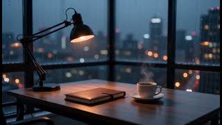 Cinematic Quiet Office Rain Loop